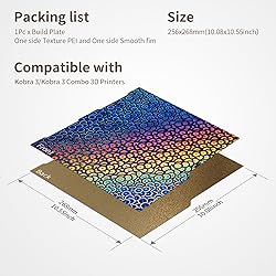 Kobra 3 Build Plate Platform Double Sided PEK+PEI