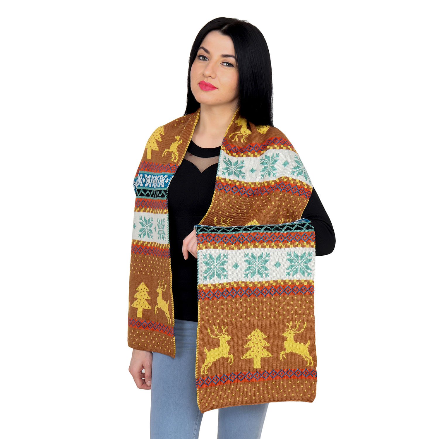 extra large size imported woolen knitted scarf muffler