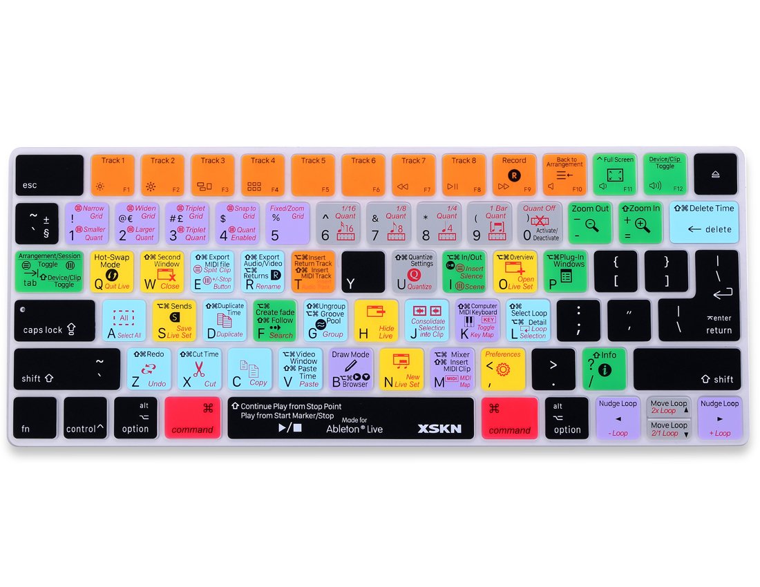 XSKN Ableton Live Shortcut Keyboard Silicone Skin Cover Compatible with Apple Magic Keyboard US and EU Layout Both (MLA22LL/A) (MLA22B/A)