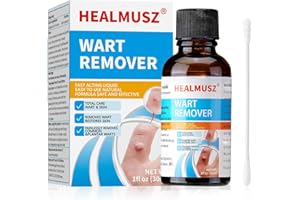 HEALMUSZ Wart Remover Liquid with 5% Salicylic Acid - Maximum Strength Treatment for Plantar, Common & Flat Warts on Feet, Hands & Kids, Fast-Acting Home Removal.