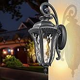 Luminzone Outdoor Wall Lights for House, 26 Inch Large Modern Outdoor Wall Sconce with Water Ripple Glass, Aluminum Anti-Rust