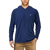 Roadbox UPF 50+ Fishing Shirts for Men, Long Sleeve UV Sun Protection Hoodie, Outdoor Hiking Running Swimming Rash Guard