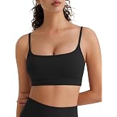 G4Free BareFeel Non Padded Sports Bras for Women Double Lined - Adjustable Spaghetti Straps Scoop Neck Wireless Casual
