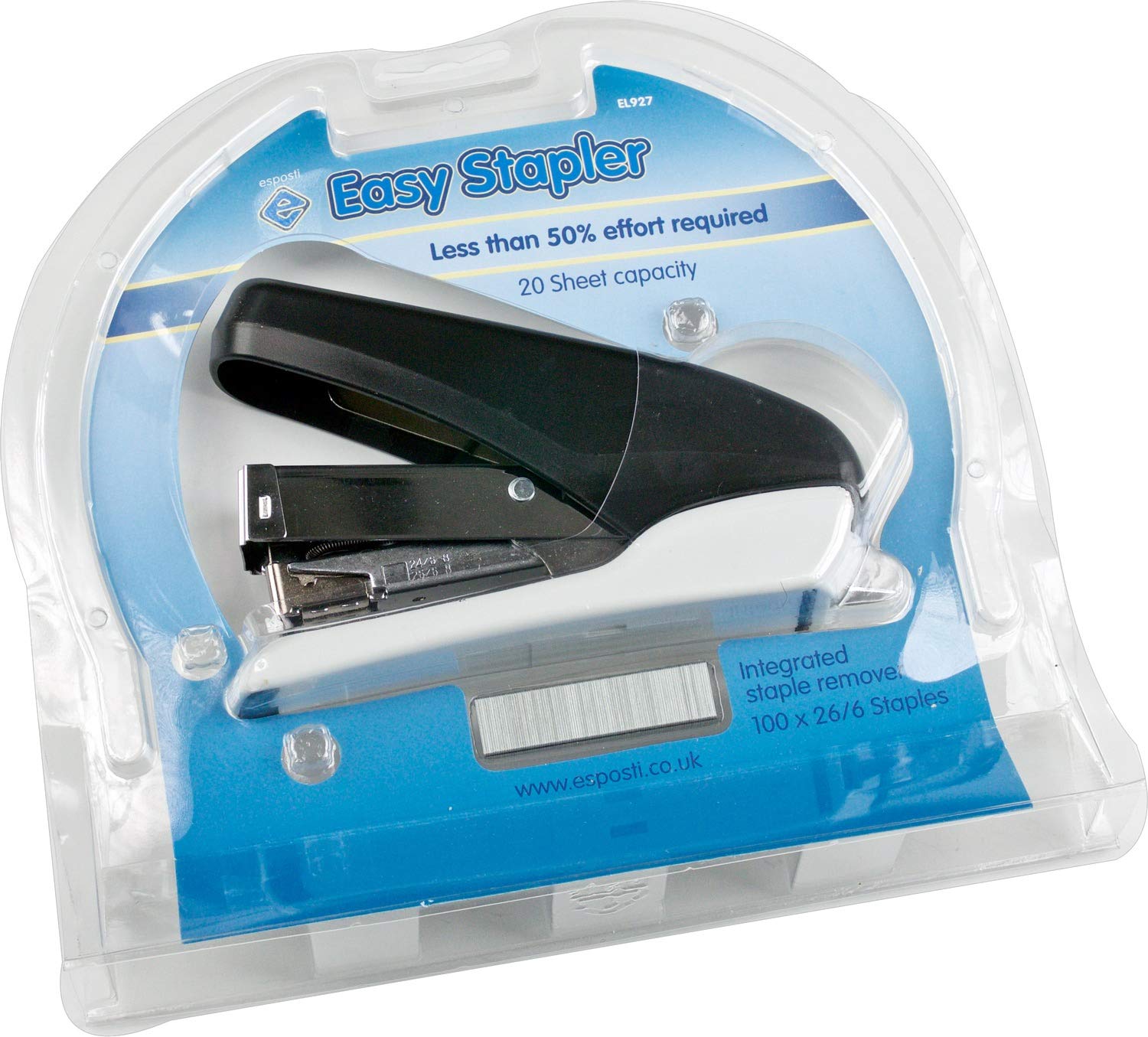 Esposti Easy Stapler - Uses 50% Less Effort - 20 Sheet Capacity