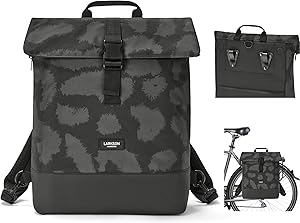 LARKSON Fahrradtaschen für Gepäckträger Damen & Herren Grau Leo - Tammo Bike - 2 in 1 Fahrrad Tasche Rucksack & Gepäckträgertasche Hinten - Wasserabweisend