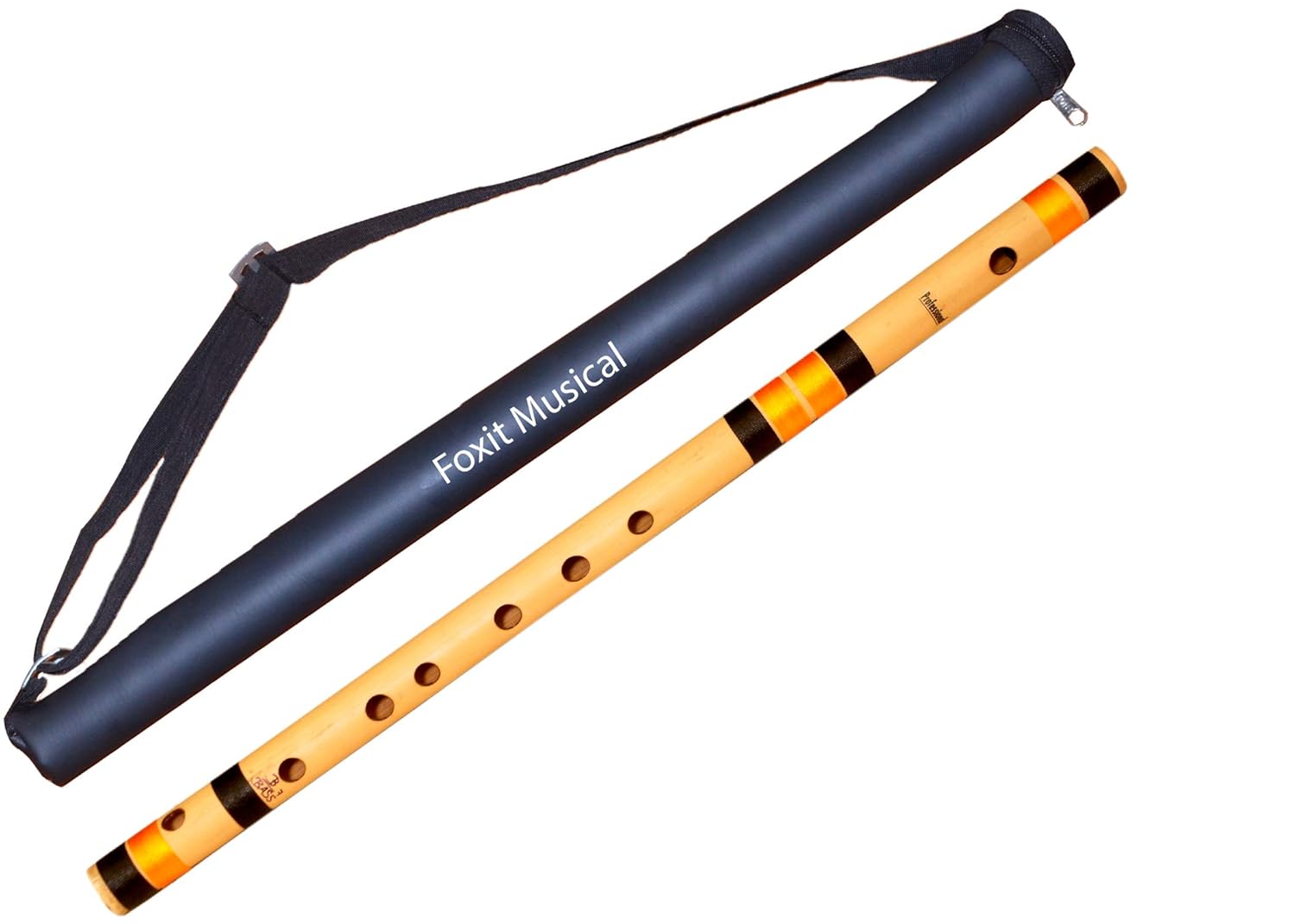 Foxit Flutes B Natural Base Bamboo Flute Size 20 inch With Carry Bag