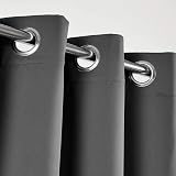 Aspire Homeware Blackout Curtains 90x90 Grey Eyelet 2 Panels Tiebacks view 6