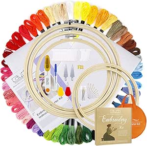 Amazon.com: Caydo Full Range of Embroidery Starter Kit Including ...