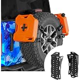 Hooke Road Spare Tire Gas Can Mount for Rotopax Fuel Containers | Universal Fit Bronco Wrangler TJ JK JL, Camping Tool Storage Racks, Quick Release, Tire Jerry Can Accessory, 2PCS