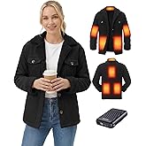 GOTOBI Graphene Heated Jackets for Women with 12V 18400mAh Battery Pack, womens heated jacket with Sherpa Fleece Lined