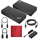40AY0090US Lenovo Thinkpad Docking Station Dual Monitor | Supports 4K Display, Thinkpad Dock with 90W, HDMI, DisplayPort, USB C Cables - Lenovo Docking Station