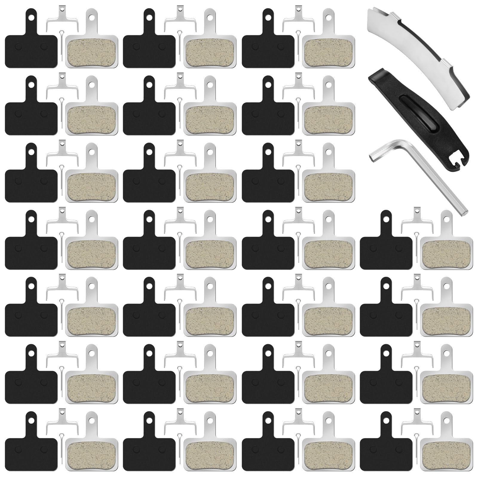 Photo 1 of Datanly 25 Pairs Bike Brake Pads, Bicycle Disc Brake Pads Compatible with TRP Tektro Shimano, Mt200 M355 M446 M447 M315 M365 Mt500, MTB Bicycle Disc Ebike Brake Pads with Installation Tools
