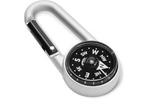 �鶹�� Basics Carabiner Keychain Compass for Hiking, Camping Backpacking