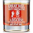 BETHEGIFT Gifts for Dad from Daughter, Son - Dad Christmas Gifts - Birthday Gifts for Dad - Dad Birthday Gift Ideas - Cool Gifts for Dad - Present for Dad 10oz Whiskey Rock Glass