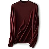 Ciovkis Women's Merino Wool Blend Sweater Fall Winter Mock Neck Long Sleeve First-Line Ready to Wear Seamless Knit Sweater