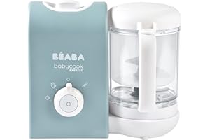 BEABA Babycook Express - the Fastest Babycook, Baby Food Maker, Baby Food Processor, Baby Food Steamer, Large Capacity, Make 34 Servings of Healthy Food for Baby in 15 Mins, Baltic Blue