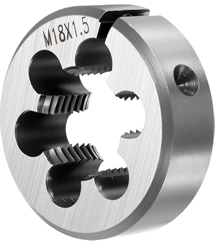 CoCud M18 X 1.5 Metric Adjustable Round Die – 45mm OD, Alloy Steel, Right-Hand Thread – For Metal, Aluminum, Copper, Plastic – Thread Repair & New Thread Creation