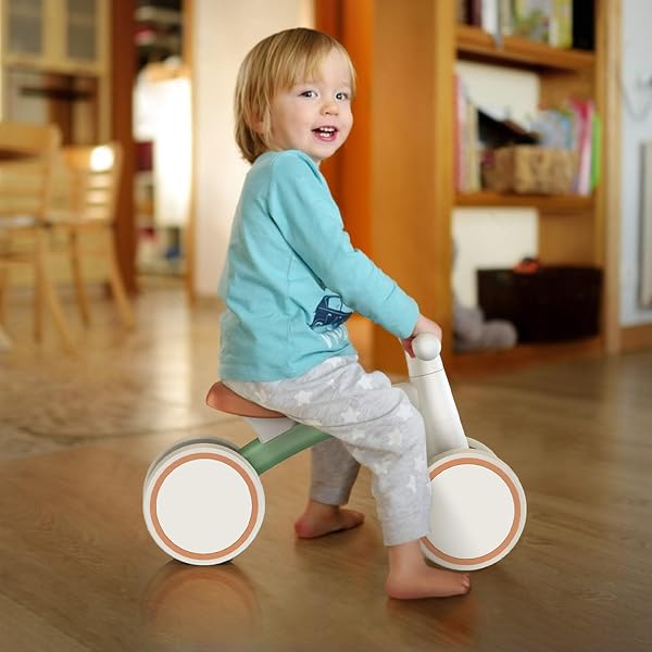 SEREED BABY BALANCE BIKE FOR 1-2 YEAR OLDS – 4 WHEELS, FIRST BIKE FOR TODDLERS, BIRTHDAY GIFT (GREEN)