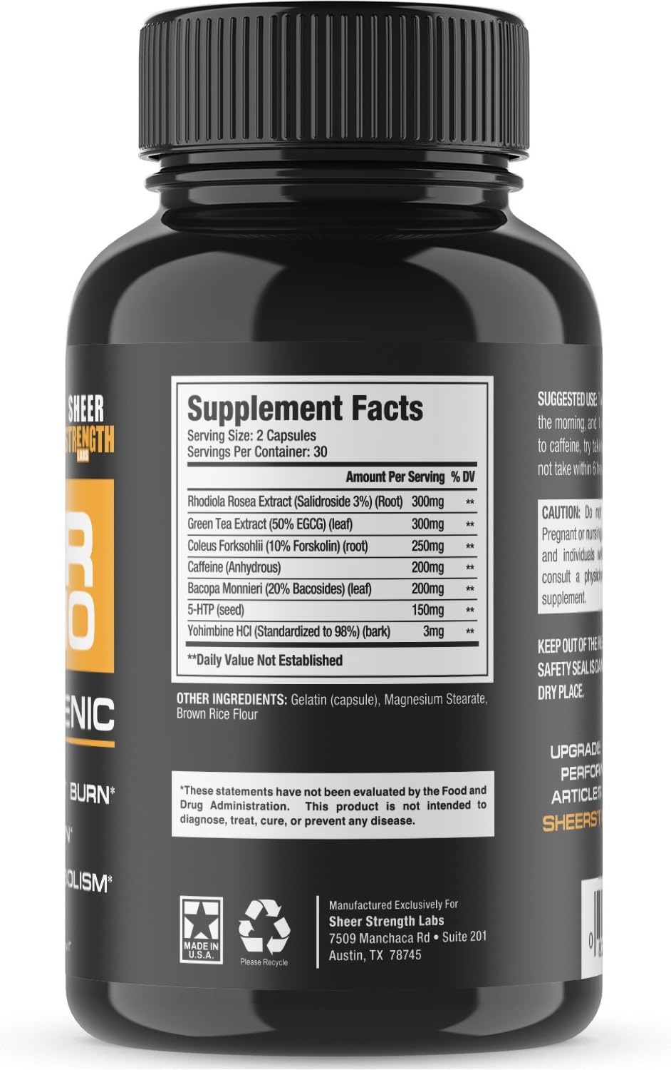 THERMO Fat Burner (60ct) Thermogenic Weight Loss Supplement for Women