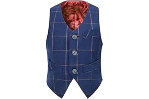 Visaccy 3 Buttons Boys Girls Fully Lined Formal Suit Vest