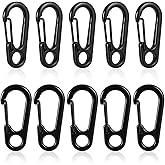 10 Pcs Mini Carabiner, Small Carabiner Clip Tiny Alloy Quick Release Carabiners Keychain Clips Multi-Purpose Spring Snap Hook for Outdoor Hiking Fishing Camping Backpack Accessories