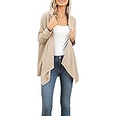 VIISHOW Womens Lightweight Casual Hoodie Cardigans Open Front Waffle Knit Long Sleeve Outwear Coat with Pockets