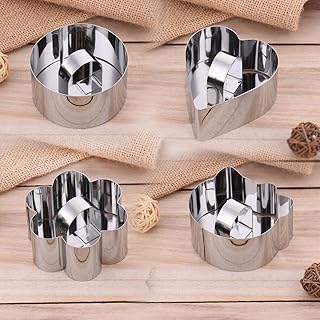 4Pcs Dessert- Speiseringset Ring, Edelstahl Kuchen Ring Set Mousse Form 8 * 4CM