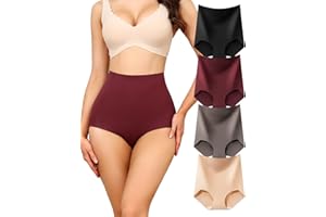 Levao Women's Tummy Control Underwear, High-Waisted Shapewear Panties Seamless Briefs, Postpartum & Everyday Comfort 4-Pack