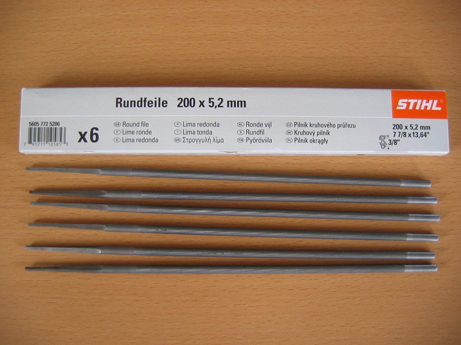 Stihl Rundfeile 6 Piece Files for 3/8 Chains, 5.2mm, 5605 772 5206
