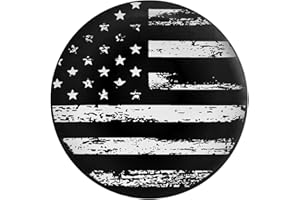 Leo IRis Rv Spare Tire Cover Wheel Black White Vintage American Flag Protectors Weatherproof Dust-Proof for Camper Universal for Trailer SUV Truck Camper Travel Trailer Accessories 14" 15" 16" 17"