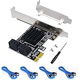 PCIe 2.0 X1 to SATA III 4 Ports Expansion Card for IPFS Mining and Adding SATA 3.0 Devices - Hard Disk Adapter With 6GB Inter