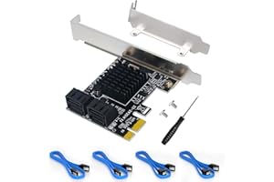 PCIe 2.0 X1 to SATA III 4 Ports Expansion Card for IPFS Mining and Adding SATA 3.0 Devices - Hard Disk Adapter With 6GB Inter