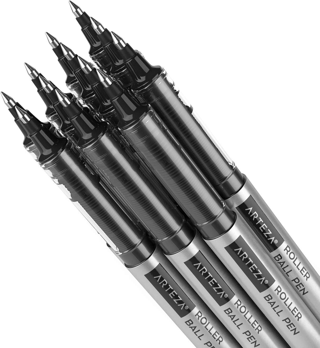Arteza Rollerball Pens, Pack of 20, 0.7mm Black Liquid Ink Pens for Bullet Journaling, Fine Point Rollerball for Writing, Taking Notes & Sketching: Office Products