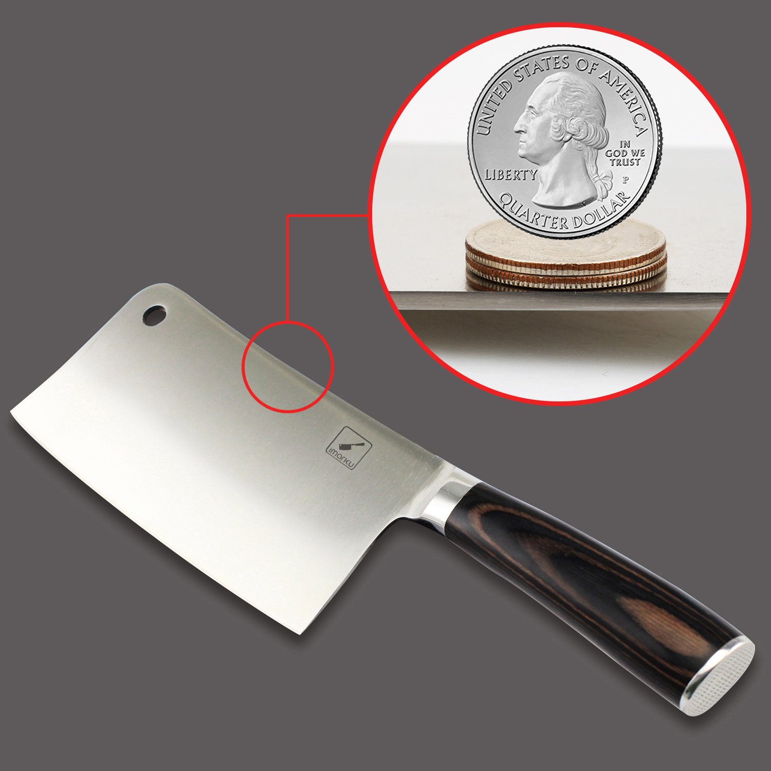 IMarku 7Inch Chinese Vegetable Knives，StainlessSteel ChopperCleaver