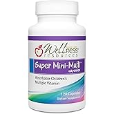 Super Mini-Multi - Children's Multivitamin Swallowable Capsules with Methyl Folate, Methyl B12 and Coenzyme B Vitamins for Growth, Focus, Brain Health (120 Capsules)