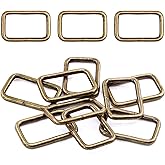 Swpeet 60Pcs 5/4 Inch - 32mm Bronze Metal Rectangle Ring, Webbing Belts Buckle Metal Rings for for Belt Bags DIY Accessories Keychains Belts and Dog Leash (Bronze, 5/4 Inch)