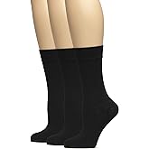 Hugh Ugoli Women's Thin Soft Rayon Derived from Bamboo Crew Socks for Dress, Trouser, Seamless Toe & Non-Binding, 5-8/9-11
