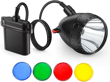 kohree luz led de caza de 10 w recargable con perilla de interruptor 4 filtros opticos kit de cargador