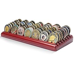 DecoWoodo 7 Rows Challenge Coin Display Stand Solid