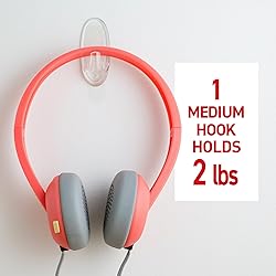 Command Medium Clear Wall Hooks, 7 Wall Hooks and