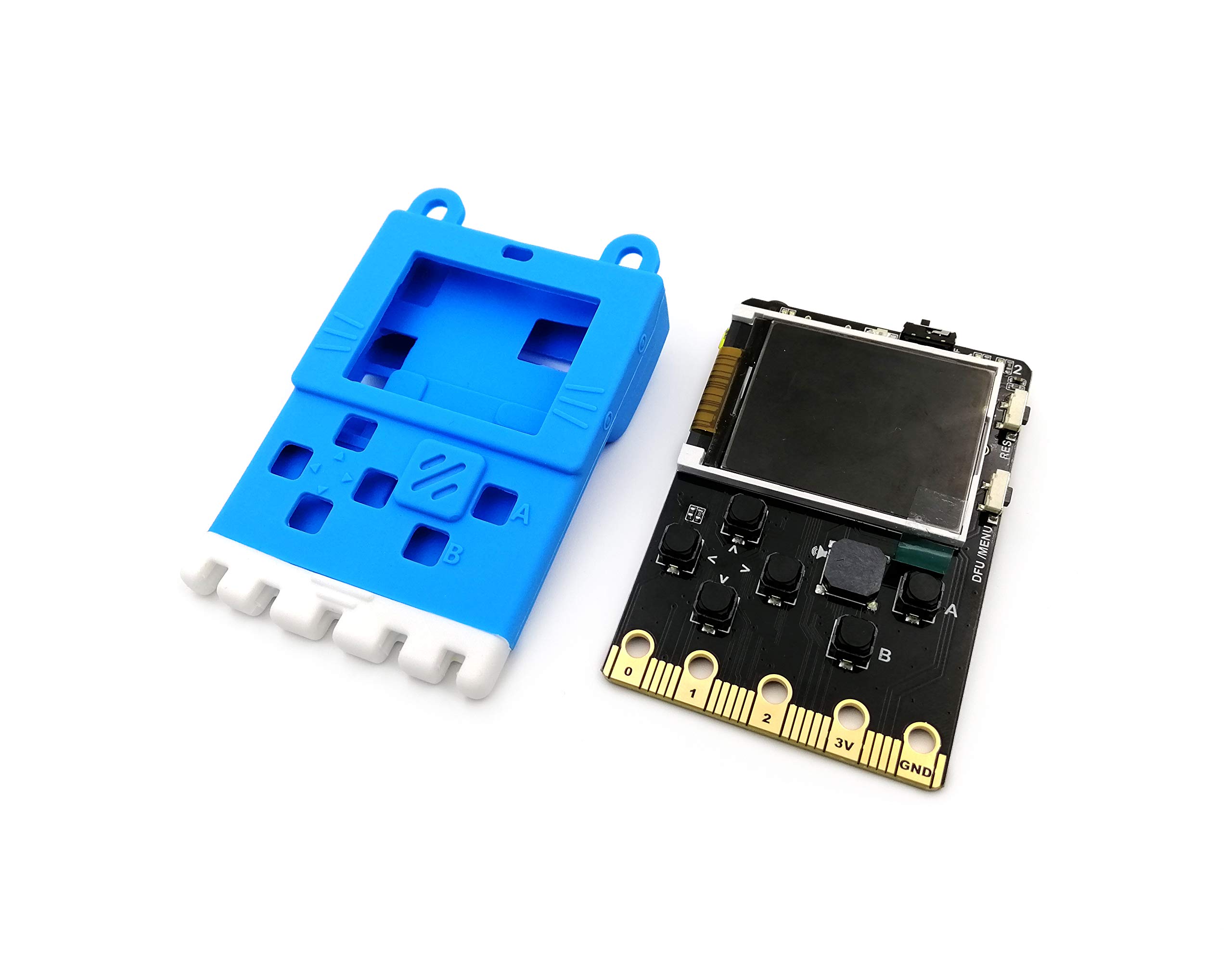 Kittenbot Meowbit Card-Sized Retro Game Computer Codable Console for Microsoft Makecode Arcade & Python Video Game Compatible Micro:bit Expansion Board for Robot Building Without Battery(Blue)
