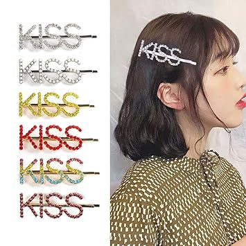 Amazon Com Hukai 5pcs Korean Womens Sweet Rhinestone Bobby Pins