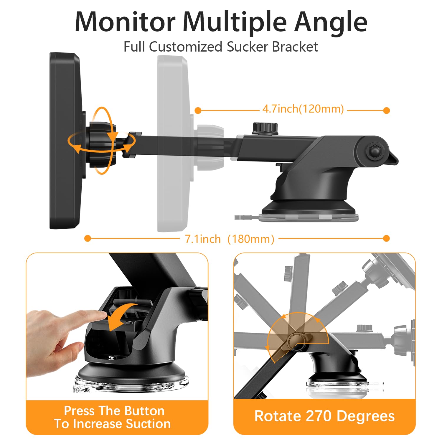 Itomoro Rear Facing Mirrors, 2 Kids Baby Car Camera, 7'' Ultra Wide 1080P HD Display with 2 IR Night Vision Cameras, 150° Wide Angle, 360° Rotatable, Easy Install