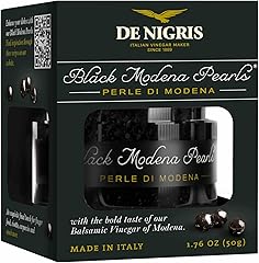 DE NIGRIS Black Modena Pearls with Balsamic Vinegar Modena, 1.76 OZ