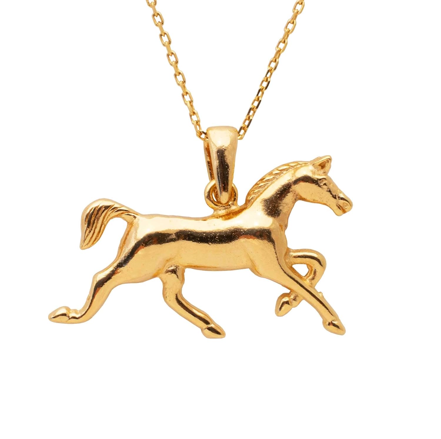 14K Gold Plated Horse Necklace 14K Gold Plated over 925 Sterling Silver Animal