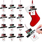 12 pcs Christmas Stocking Name Tags Personalized Snowman Wooden Christmas Stocking Name Tags Gift Signs for Presents Rustic Tree Hanging Ornaments