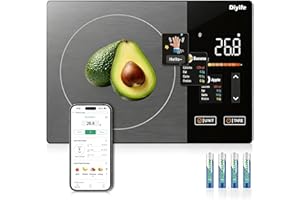 Smart Food Scale with Nutritional Calculator, [TFT Colorful Display] [5kg] Diyife Digital Kitchen Scale with App, 25 Nutritio