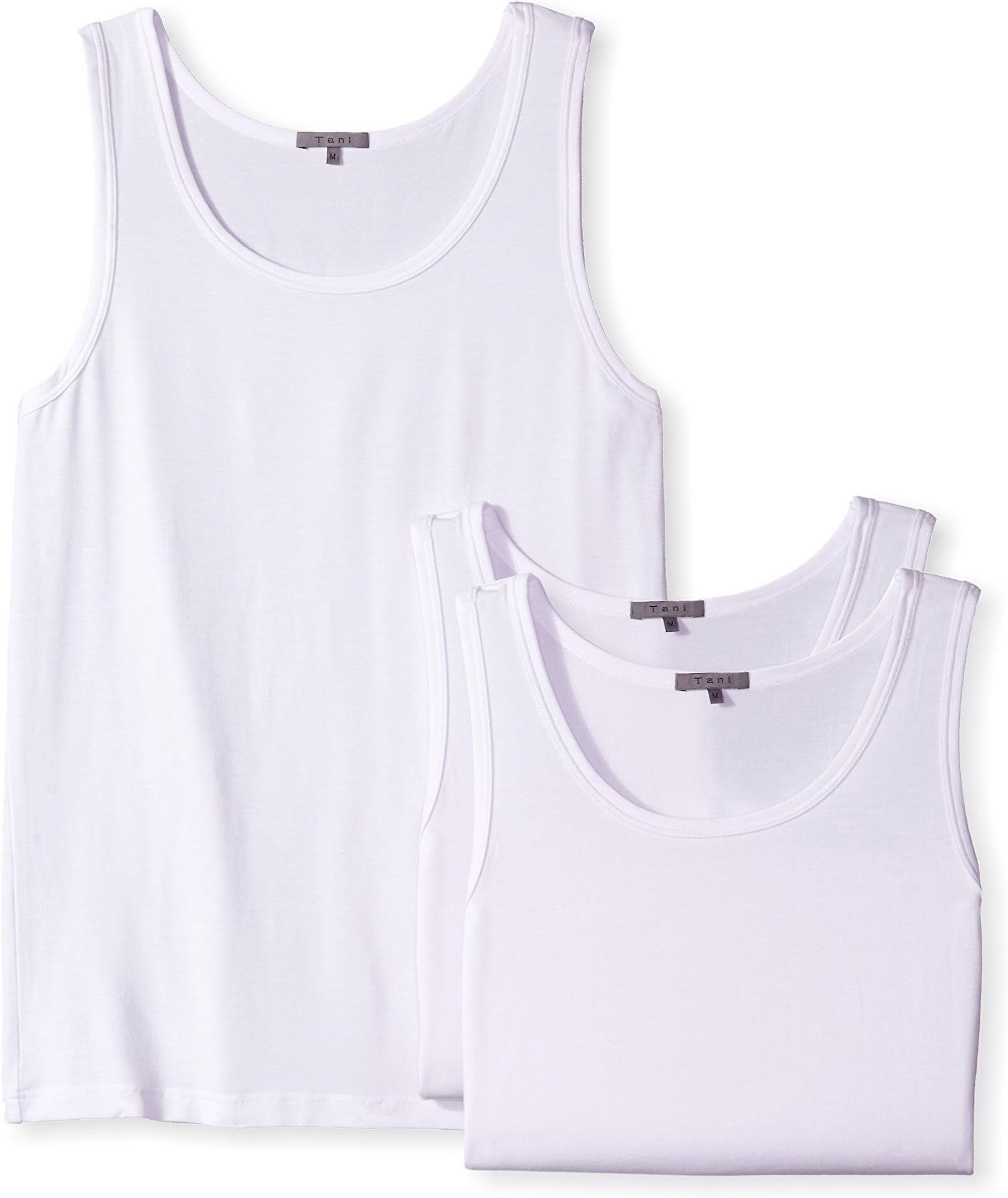 Tani Men's Tank 3-Pack, White, XXL