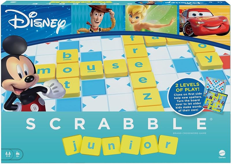 Mattel AB Gee Scrabble Junior Disney Kids Word Game Ages 6-10