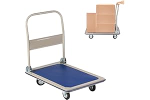 LUCKYERMORE Folding Platform Cart Heavy Duty Hand Truck Moving Push Flatbed Dolly Cart for Warehouse Home Office, 660 lbs Weight Capacity